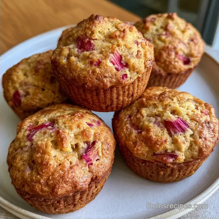 Bite Size Rhubarb Muffins with Sour Cream