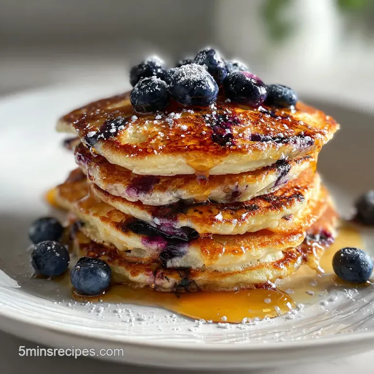 Sweet Breakfast Idea with Blueberry Pancakes