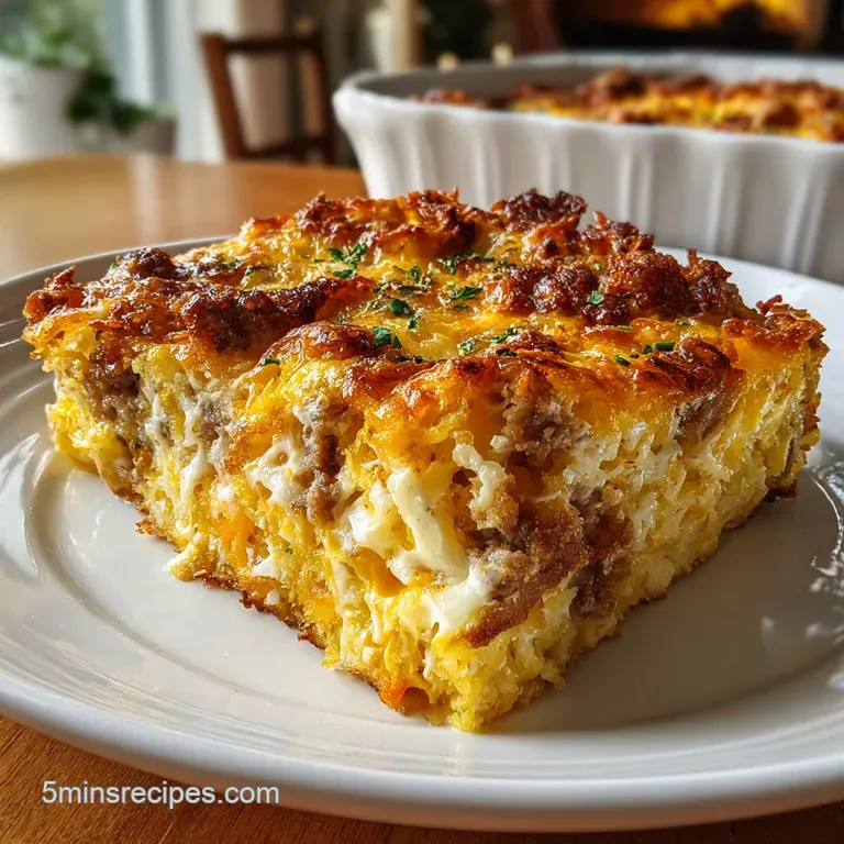 Breakfast Casserole with Hash Browns Sausage