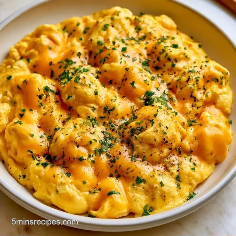 Cheesy Scrambled Eggs with Sharp Cheddar