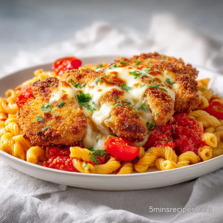 Chicken Parmesan Pasta: Crispy and Savory
