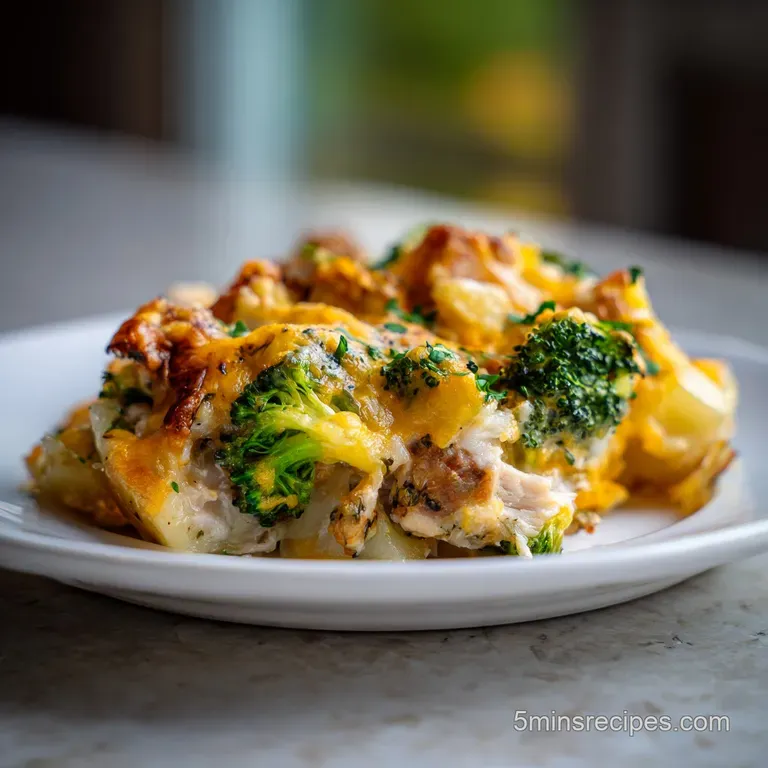 Chicken Potato Broccoli Casserole: Oven Baked