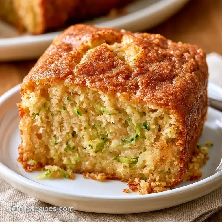 A moist slice of golden spice cake on a matte plate, topped with swirls of white frosting and fresh mint.