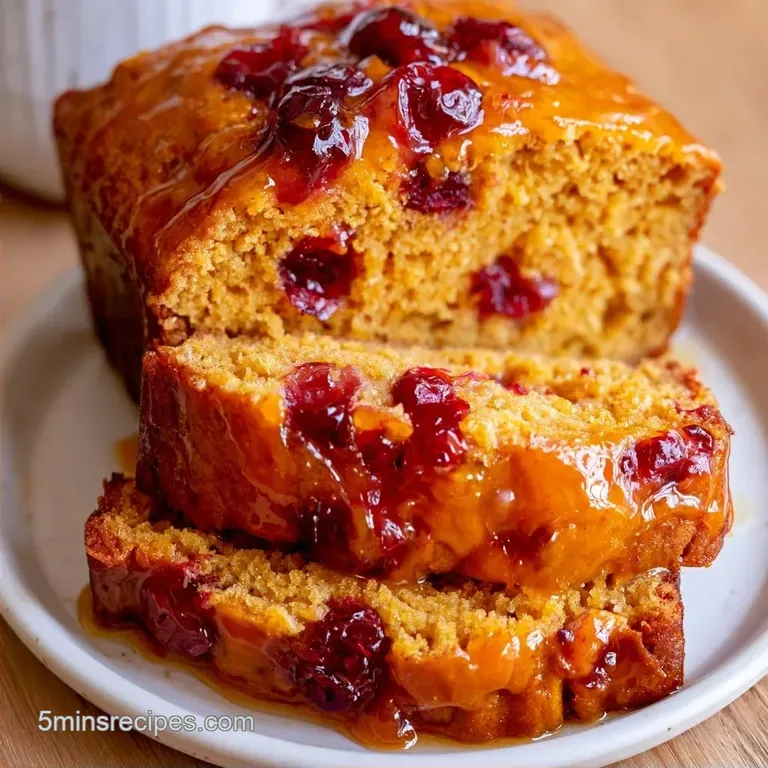 Cranberry Pumpkin Bread with Orange Glaze
