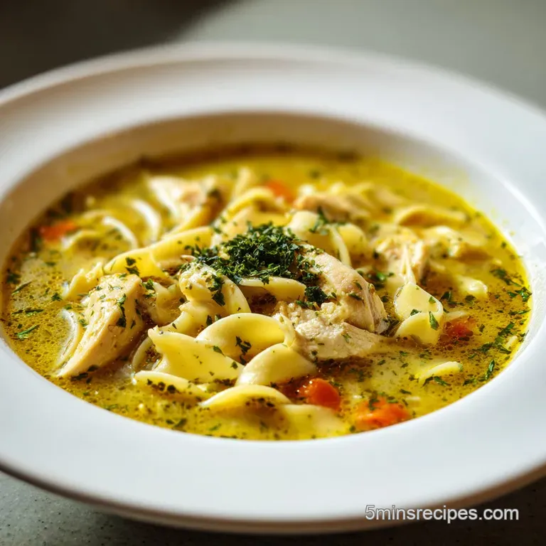 Creamy Chicken Noodle Soup with Egg Noodles