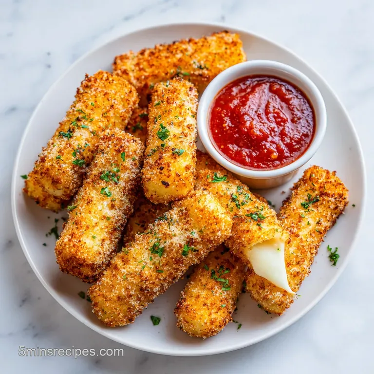 Crispy Baked Mozzarella Sticks: Golden and Molten