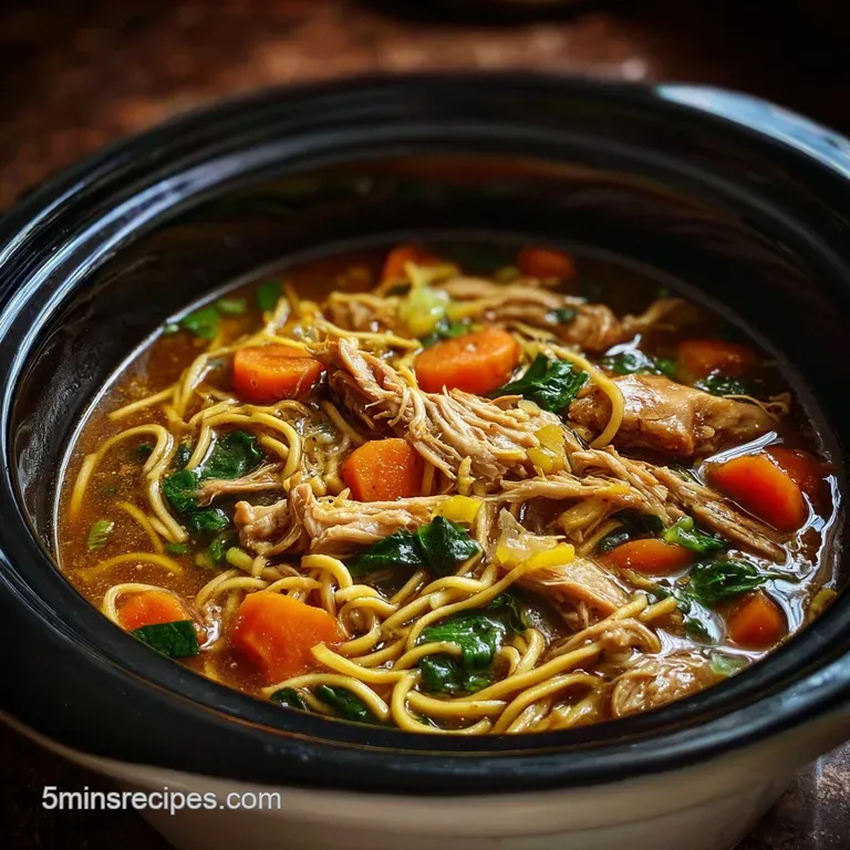 Crockpot Chicken Noodles: Velvety & Savory