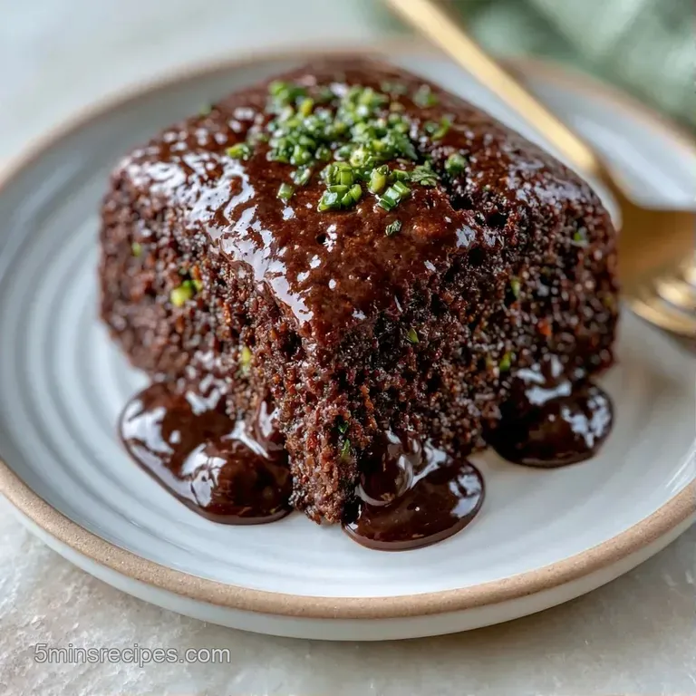 A thick slice of dark cocoa cake on a white ceramic plate, topped with a dollop of cream and a fresh raspberry.