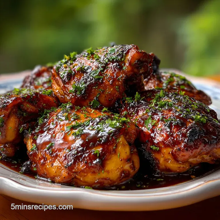 A juicy, glazed chicken thigh rests on creamy mashed potatoes, vibrant green beans, and a drizzle of dark, rich Dr Pepper ...