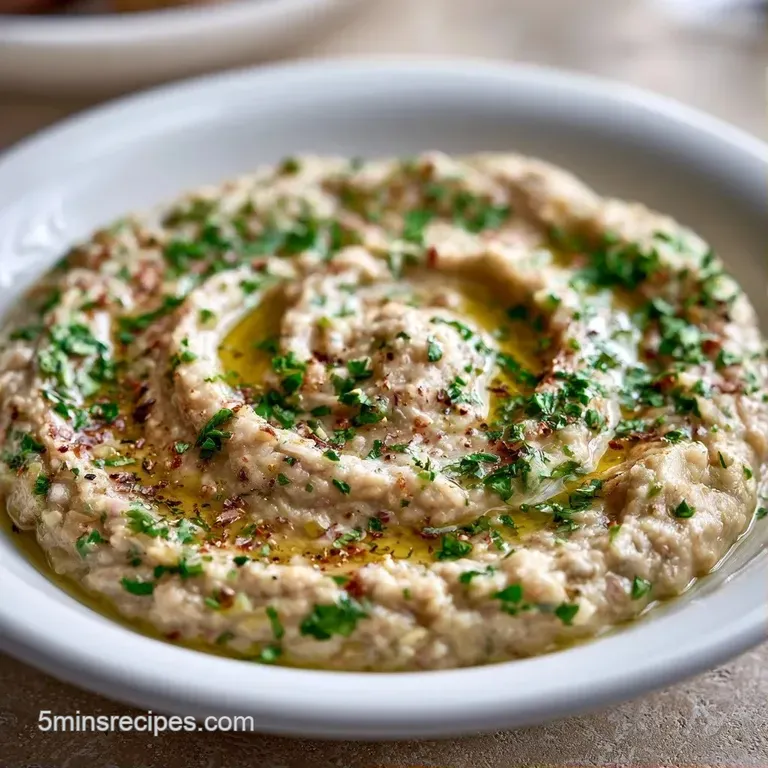 Smooth beige dip surrounded by colorful sliced carrots and warm, toasted pita bread on a dark wooden platter