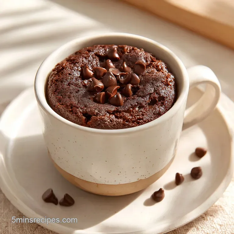 Easy 5 Minute Microwave Mug Brownie with Chocolate Chips