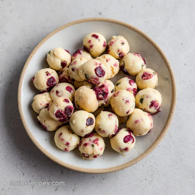 Chilled, pale yogurt bites artfully scattered over a rustic wooden board, dusted with cocoa powder and a sprinkle of sea s...