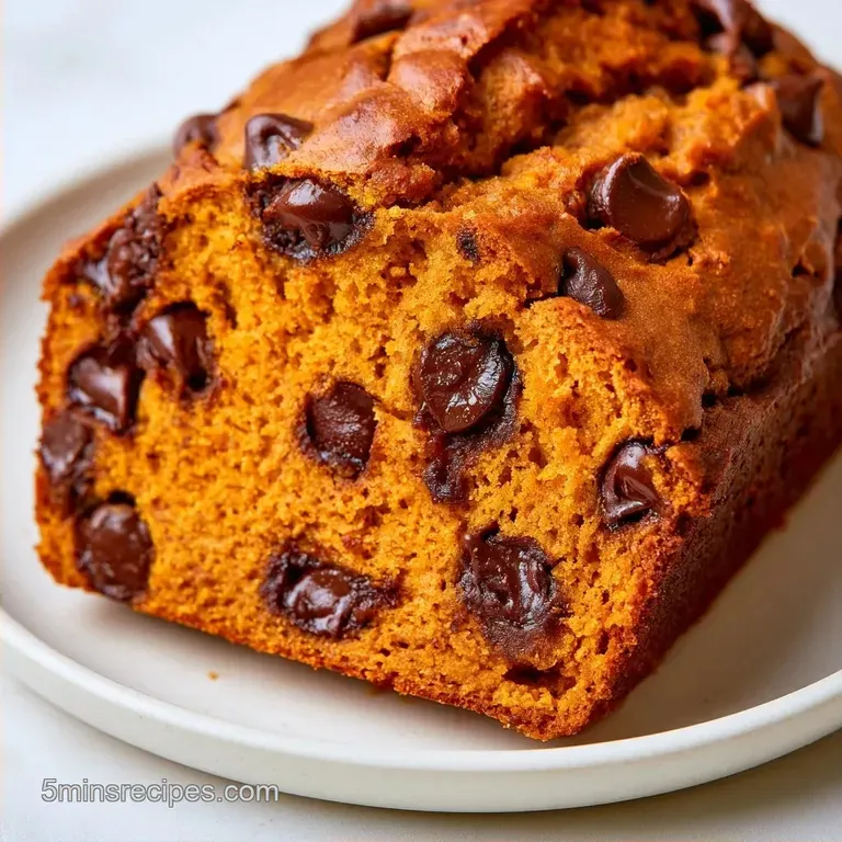 Healthy Chocolate Chip Pumpkin Bread with Yogurt