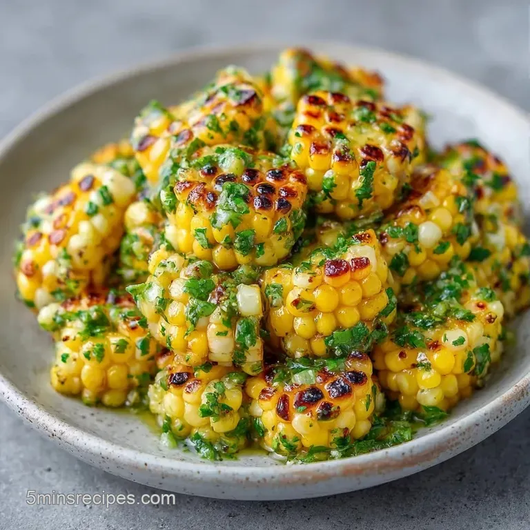 Colorful medley of charred corn and diced vegetables plated elegantly on a matte slate platter with lime wedges.
