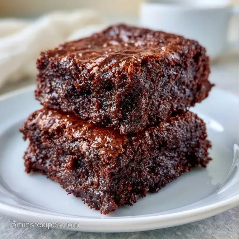 A square of moist dark chocolate cake on a white plate, garnished with a fresh raspberry and a dust of cocoa powder.