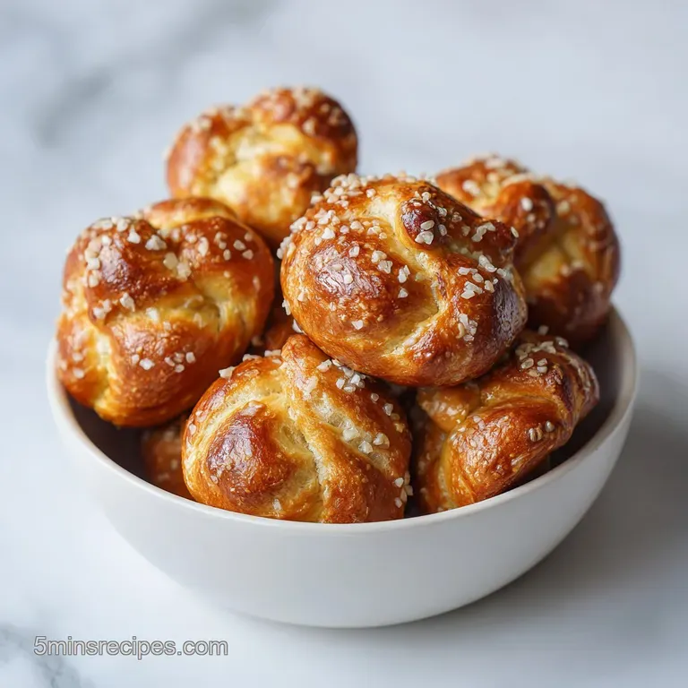 Warm pretzel bites artfully arranged on a slate board with a side of creamy mustard dip.