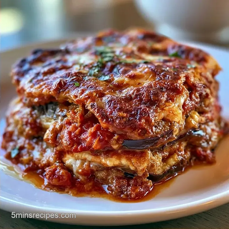 Low Carb Eggplant Lasagna: No-Soggy Layers