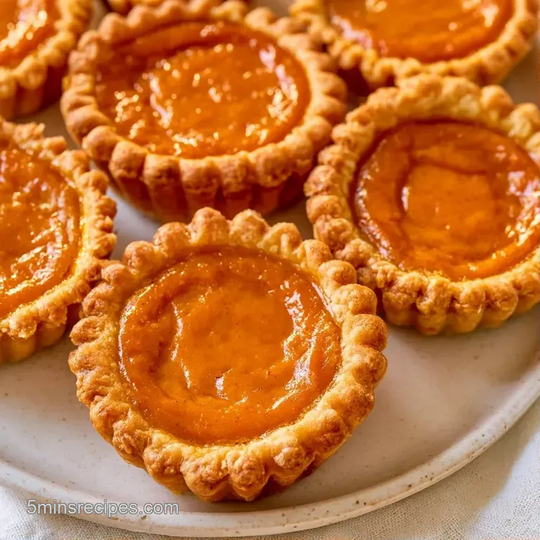 A platter of small orange tarts with dollops of white cream and a dusting of cinnamon on a rustic wooden surface.