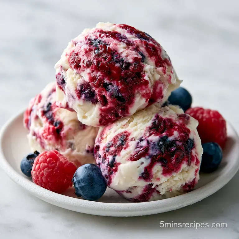 No-Churn Red White and Blue Ice Cream: Silky