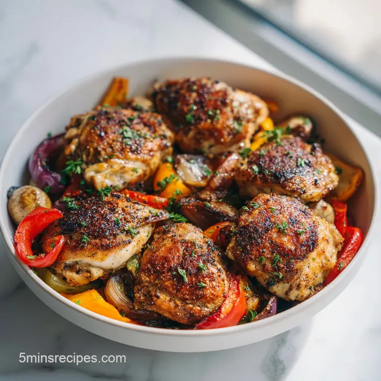 One Pan Roasted Chicken and Vegetables: Crispy