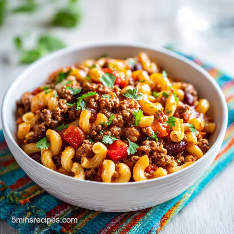 One-Pot Chili Macaroni: Savory and Cheesy