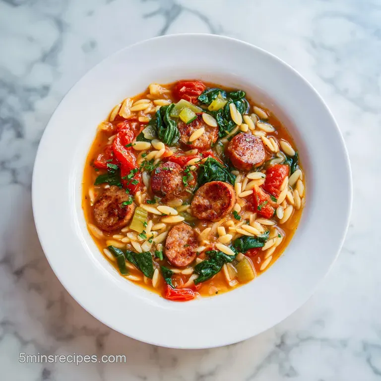 Easy OnePot Italian Sausage Orzo Soup