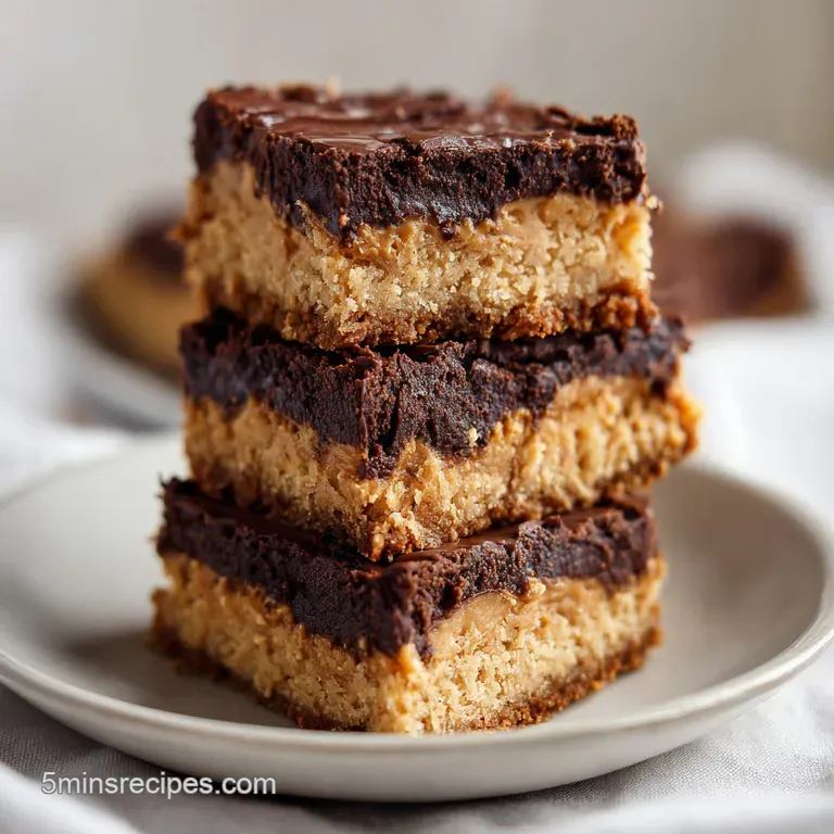 Stacked square treats on a white ceramic plate, drizzled with melted chocolate and a sprinkle of flaky sea salt.