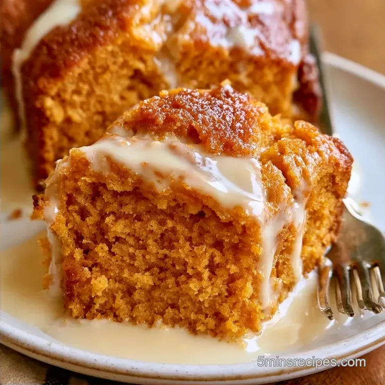 Pumpkin Poke Cake with Spice Cake Mix