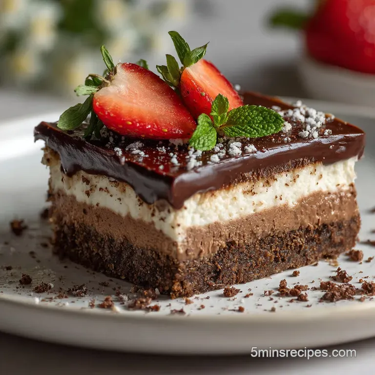 Individual glass ramekin filled with layered chocolate dessert. Gummy worm crawls up the side. Whipped topping swirls on top.