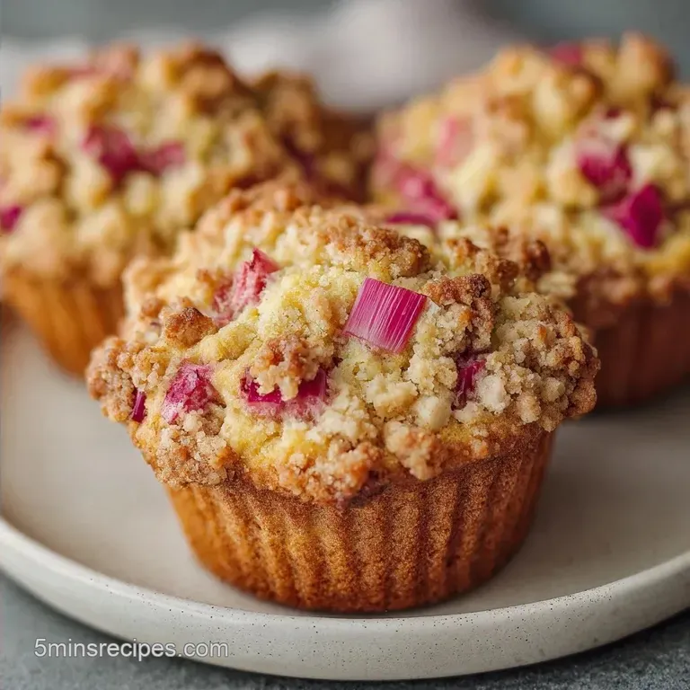 Rhubarb Muffins: Fluffy with Golden Streusel