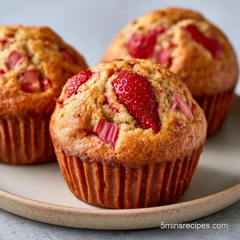 Fresh Strawberry Rhubarb Muffins: Tender Crumb