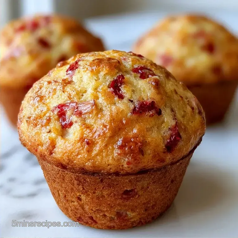 Strawberry Rhubarb Muffins with Greek Yogurt