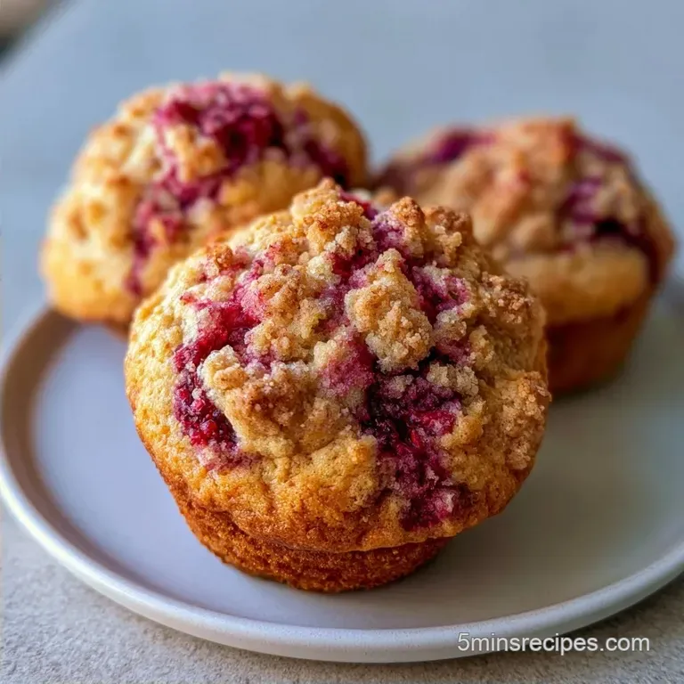 Strawberry Rhubarb Muffins with Streusel Topping
