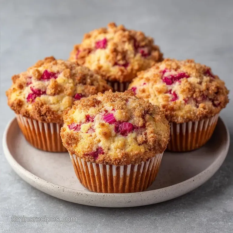 Streusel Topped Rhubarb Muffins: Tangy and Crisp