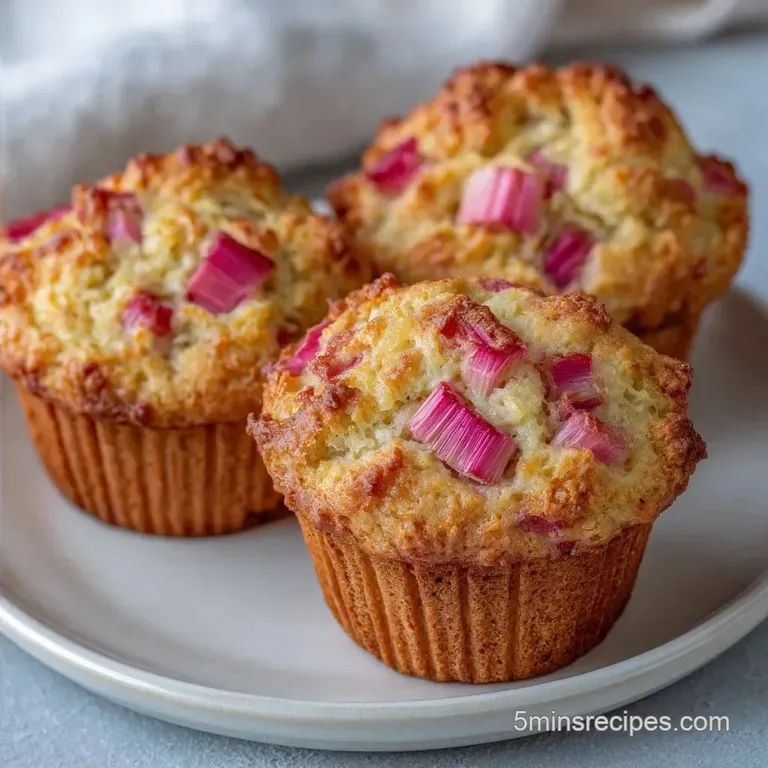 Tender Rhubarb Muffins: Cinnamon Oat Crunch