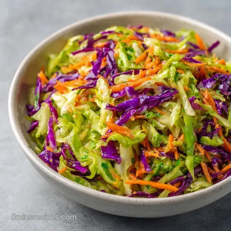 Freshly shredded cabbage and carrots piled high on a white plate, topped with a sprinkle of cracked black pepper.