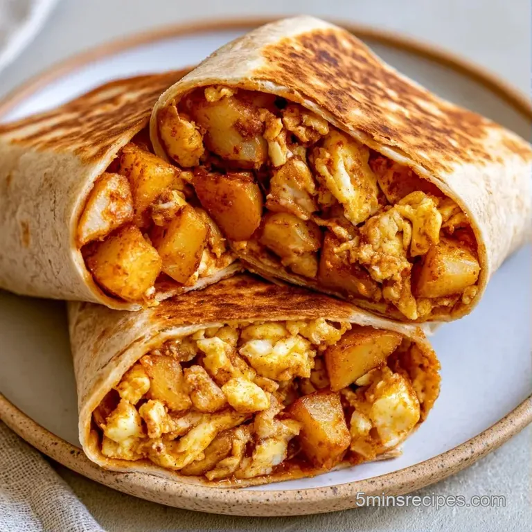 Sliced burrito halves showing fluffy yellow eggs, creamy green avocado, and melted cheese on a white ceramic plate.